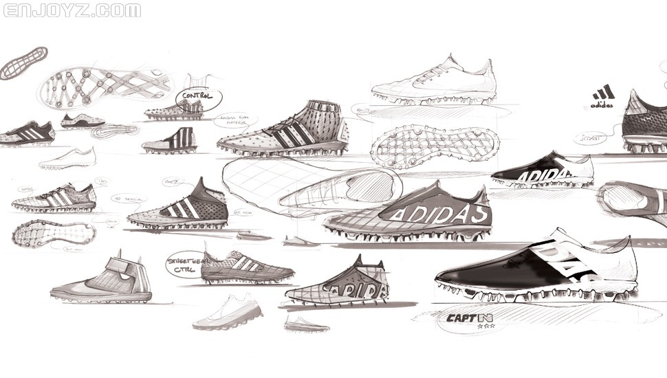 阿迪达斯ace足球鞋设计手稿