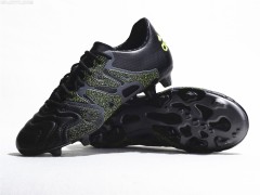 adidas X15.1 Leather FG/AG 黑黄配色真皮版足球鞋