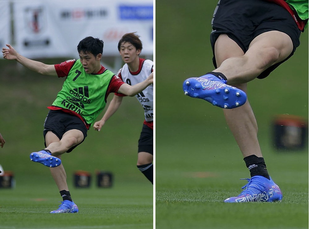 日本国奥球员上脚全新puma足球鞋