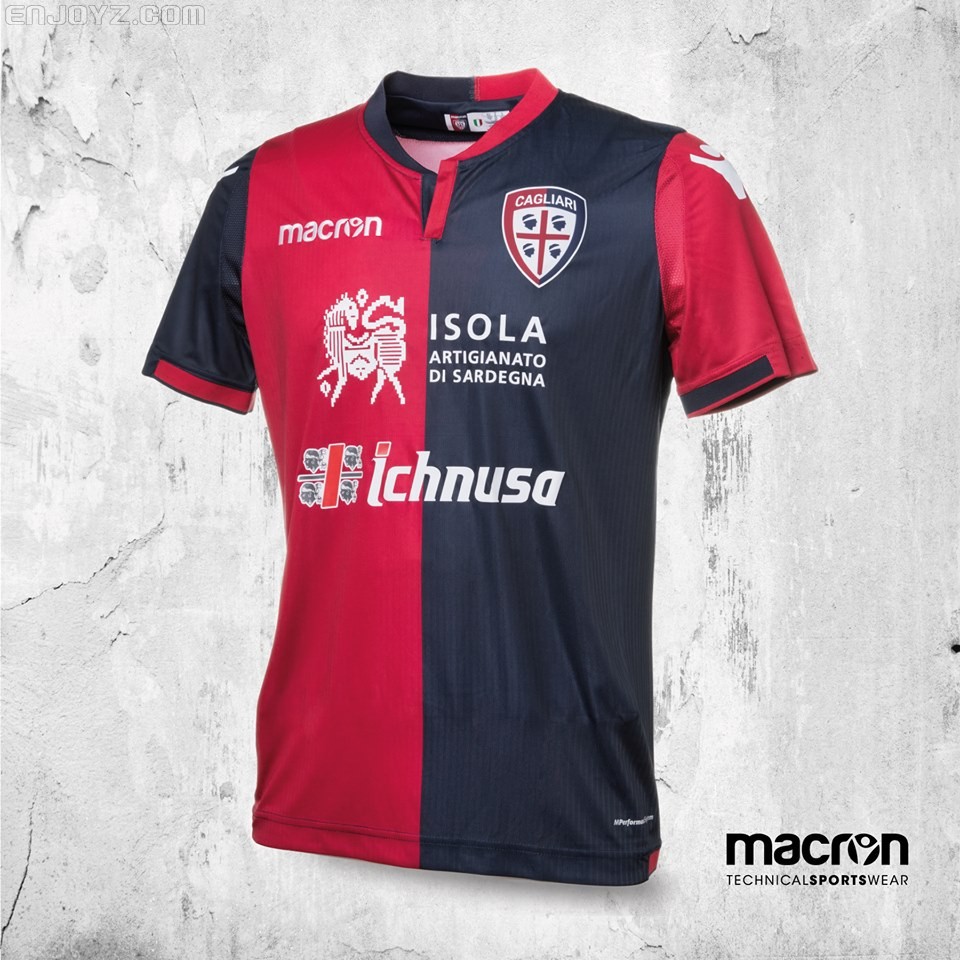 卡利亚里发布2017/18赛季主场球衣
