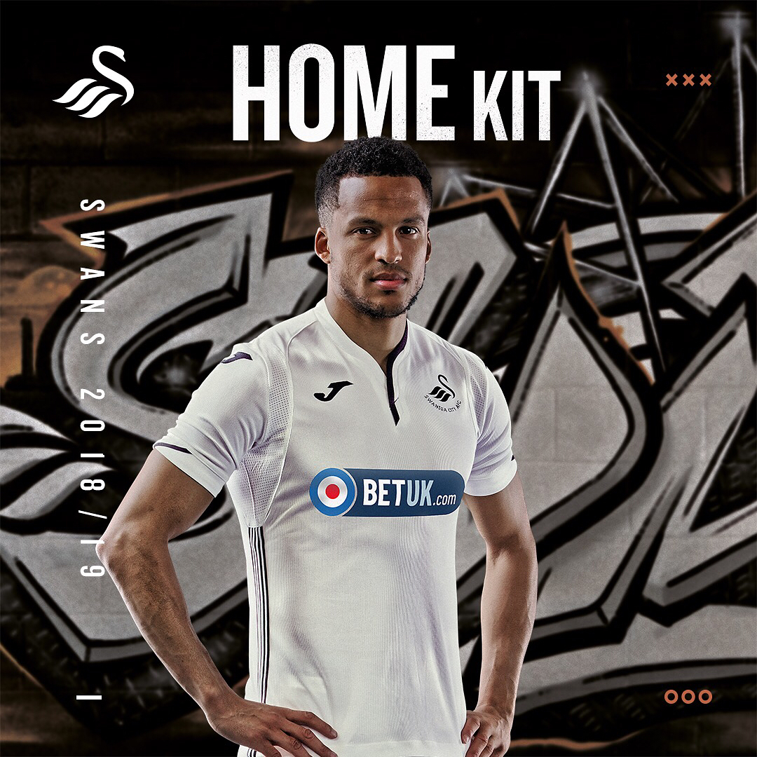 斯旺西城201819赛季主客场球衣发布
