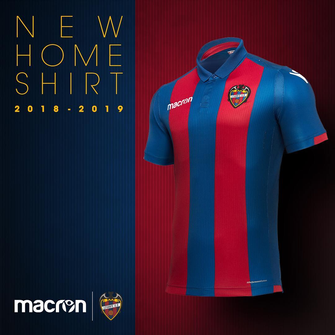 莱万特2018/19赛季主场球衣发布