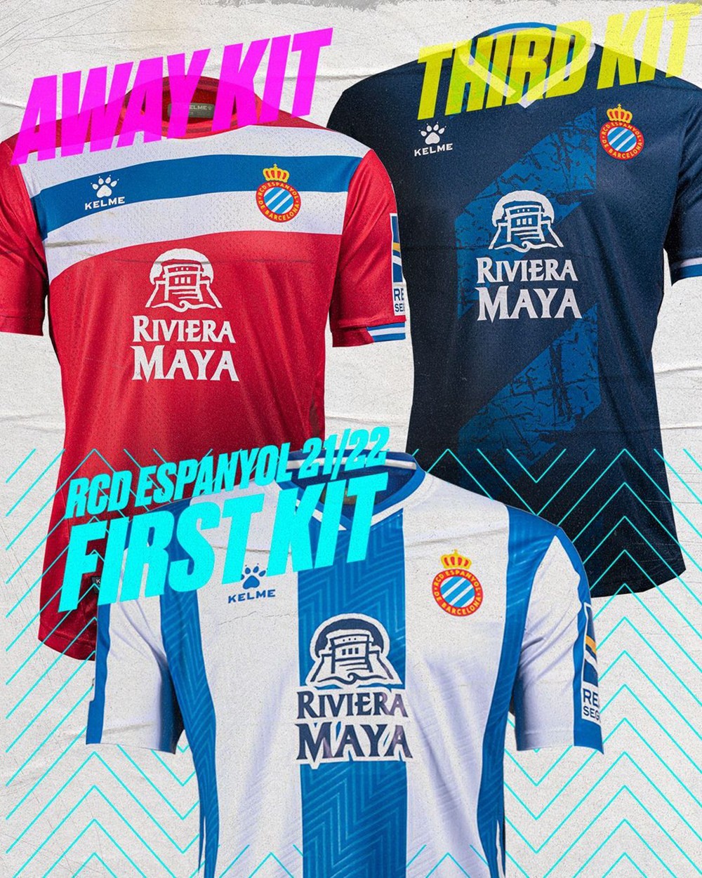 kelme发布西班牙人202122赛季主客场球衣