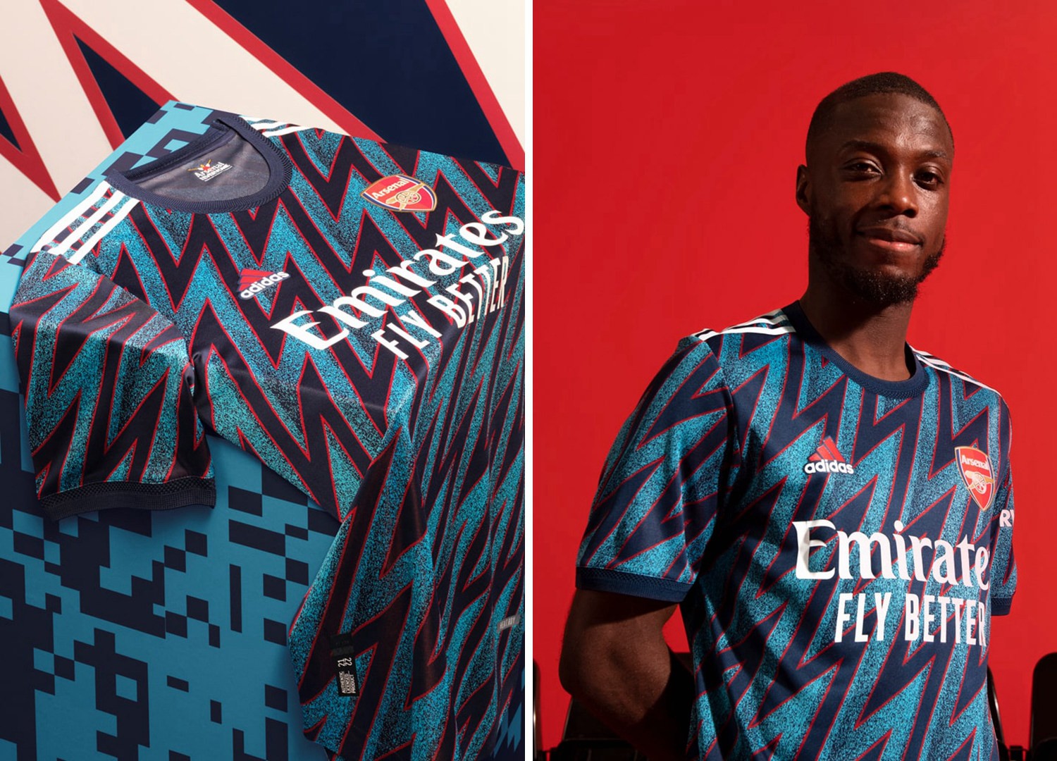 阿森纳2021/22赛季第二客场球衣发布