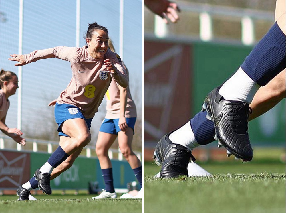 英格兰女足球员上脚新一代niketiempolegend足球鞋