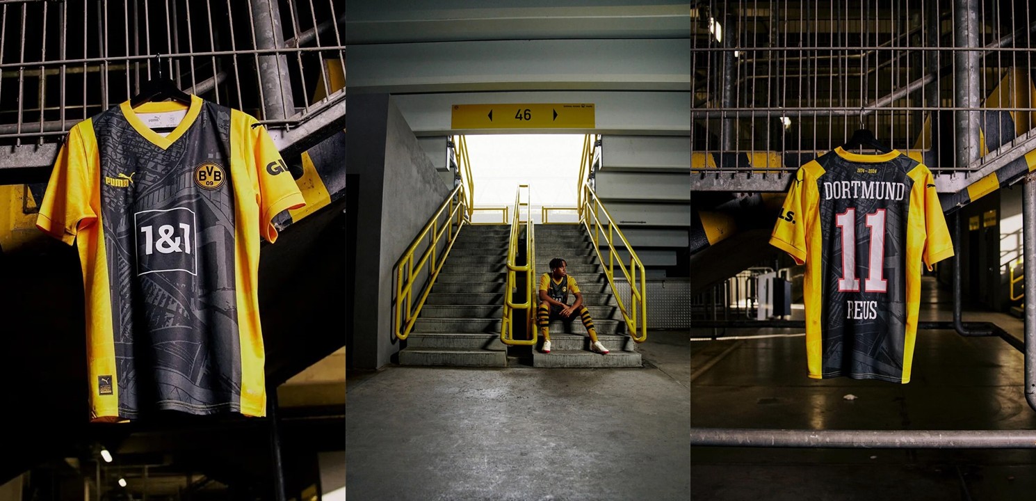 该球衣在多特蒙德主场对阵斯图加特的比赛中穿着,可惜球队输球了.